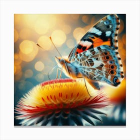 Butterfly On A Flower 4 Canvas Print