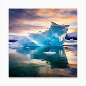 Iceberg At Sunset 7 Canvas Print