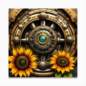 Steampunk Sunflowers Canvas Print