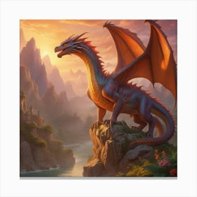 Dragon In The Mountains 3 Canvas Print