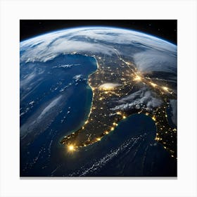 Earth At Night 23 Canvas Print