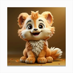 Cute Cartoon Fox 1 Canvas Print