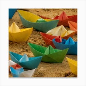 Origami Boats Canvas Print