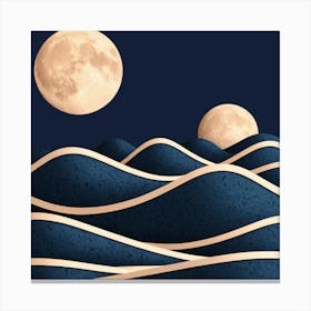 Moon Over The Ocean Canvas Print