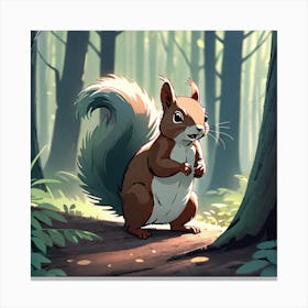 Squirrel In The Woods 29 Canvas Print