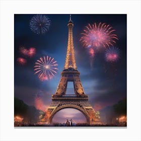 The Eiffel Tower celebrates and dances Canvas Print