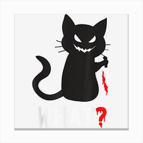 Killer Cat Halloween Canvas Print