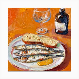 Sardines And Wine 1 Canvas Print