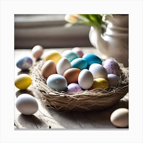 Easter Eggs In A Nest 2 Canvas Print