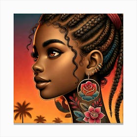 African American Girl Canvas Print