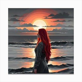 Sunset Girl Canvas Print