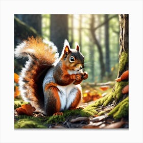 Squirrel In The Forest 367 Canvas Print