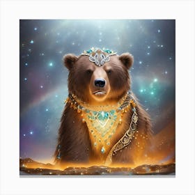 Bear With A Crown Canvas Print