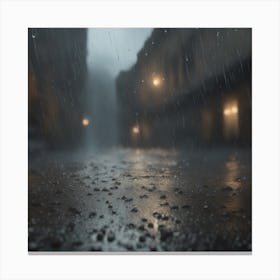 Rainy City Street 4 Canvas Print