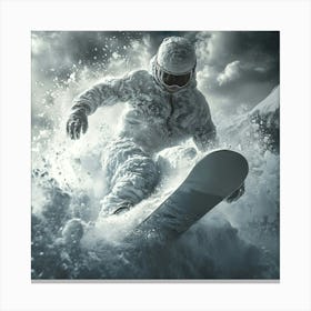 Snowboarder In The Snow Canvas Print