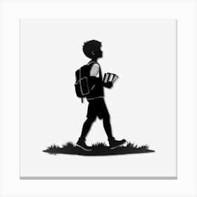 Silhouette Of A Boy Canvas Print