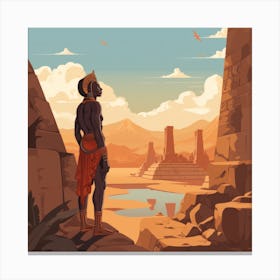 Egyptian Man In The Desert Canvas Print