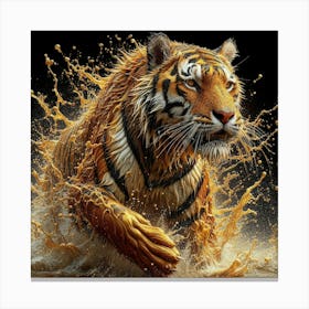 Tiger Splashing Water 1 Canvas Print