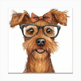 Dog In Glasses 18 Canvas Print