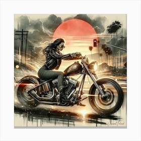 Chopper Cruise Biker Canvas Print