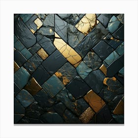 Abstract Gold And Black Mosaic Canvas Print