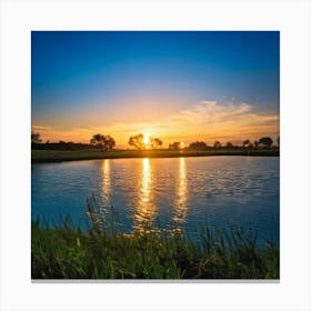 Firefly Scenic Evening Lights Over Tranquil Water Landscape 21628 (2) Canvas Print