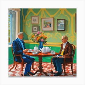 David Hockney Style. British Tea Room Series 4 Canvas Print