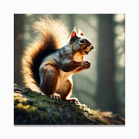 Squirrel In The Forest 222 Canvas Print