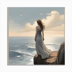 Girl By The Sea 1 Canvas Print