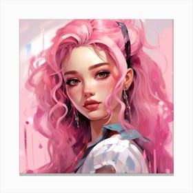 Pink Haired Girl Canvas Print