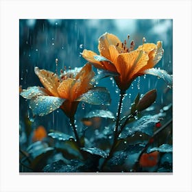 Flowers In The Rain Canvas Print