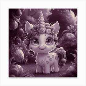 Unicorn In The Forest Canvas Print