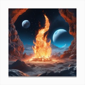 Fire TOO Moon Canvas Print