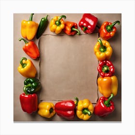 Frame Created From Bell Pepper On Edges And Nothing In Middle (17) Canvas Print