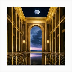 Moonlight In The Courtyard Canvas Print