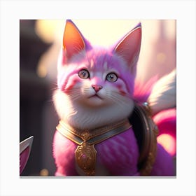 Pink Cat 5 Canvas Print