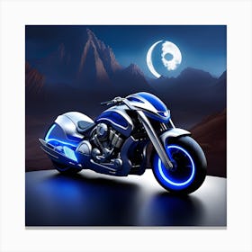 Motorcycle In The Night Sky Canvas Print