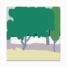 Trees In A Field Canvas Print