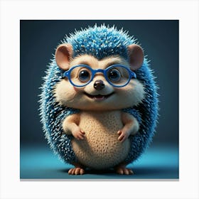 Hedgehog With Glasses 4 Canvas Print