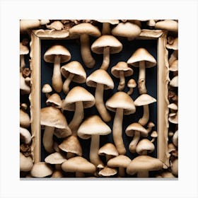 Mushrooms In A Frame Canvas Print