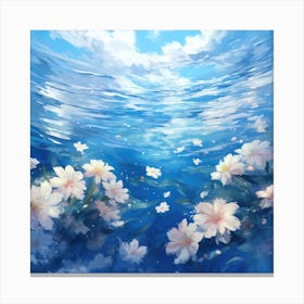 Flowers In The Water Canvas Print
