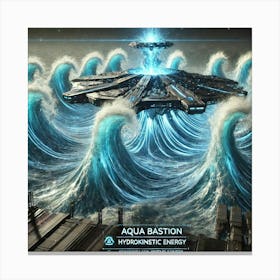 Cascade Sovereignty Scifi Aqua Bastion Tidal Waves 2 Canvas Print