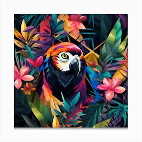 Colorful Parrot In The Jungle 1 Canvas Print