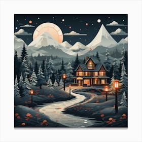 Csgboss Design A Vector Modern Christmas Illustrationwith Cozy Canvas Print