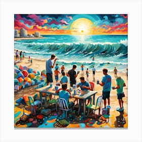 Party At The Beach Canvas Print