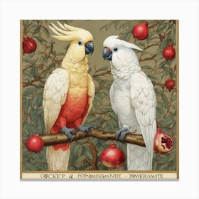 Cockatoo And Pomegranate, Walter Crane 7 Canvas Print