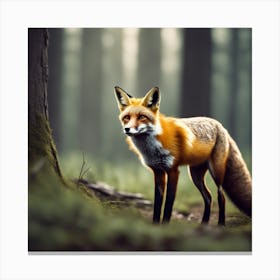 Red Fox In The Forest 36 Canvas Print