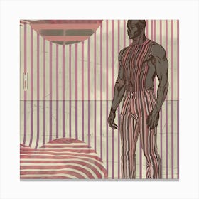 Man In Striped Pants Canvas Print