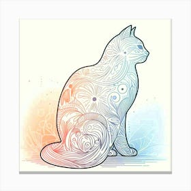 Feline Cat Creative Artwork Illustration 157 Canvas Print