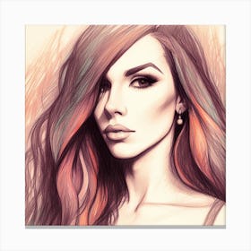 Girl With Long Hair 1 Canvas Print